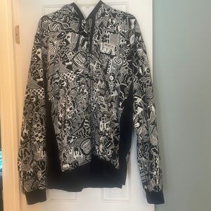 Men’s RVCA XXL Hooded Sweatshirt with all over graphic design + black panels